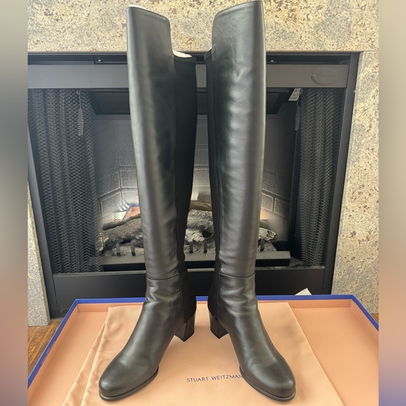 NWT ⭐️ Stuart Weitzman 5050 city leather block heel over the knee boots - Picture 2 of 7